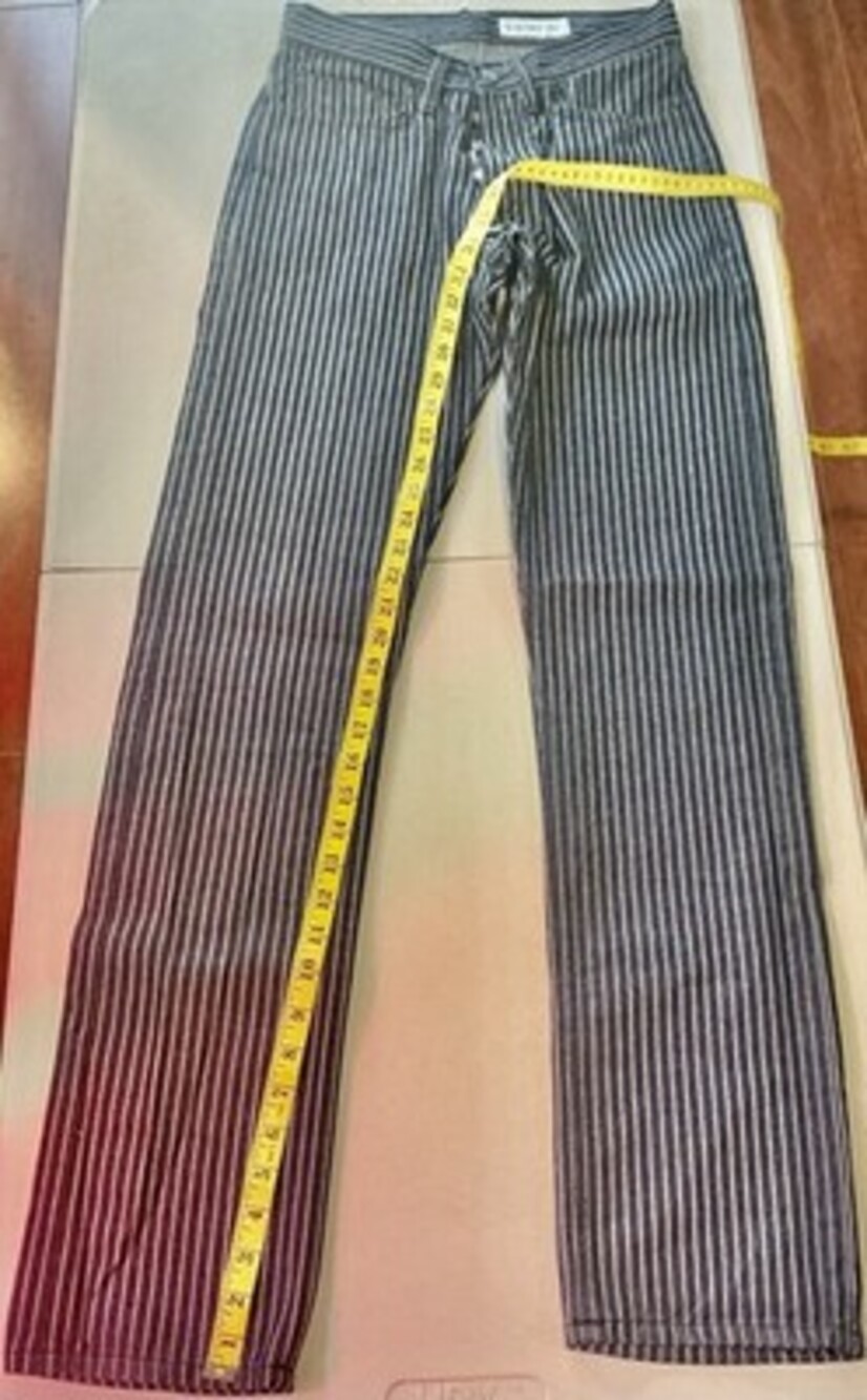 Gustin Men's Straight Fit Blue White Striped Cotton Denim Jeans 5-Pocket